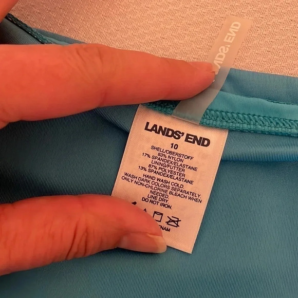 Lands end women’s bathing suit 10 bottom bikini skirt swim solid basic blue - Picture 5 of 7
